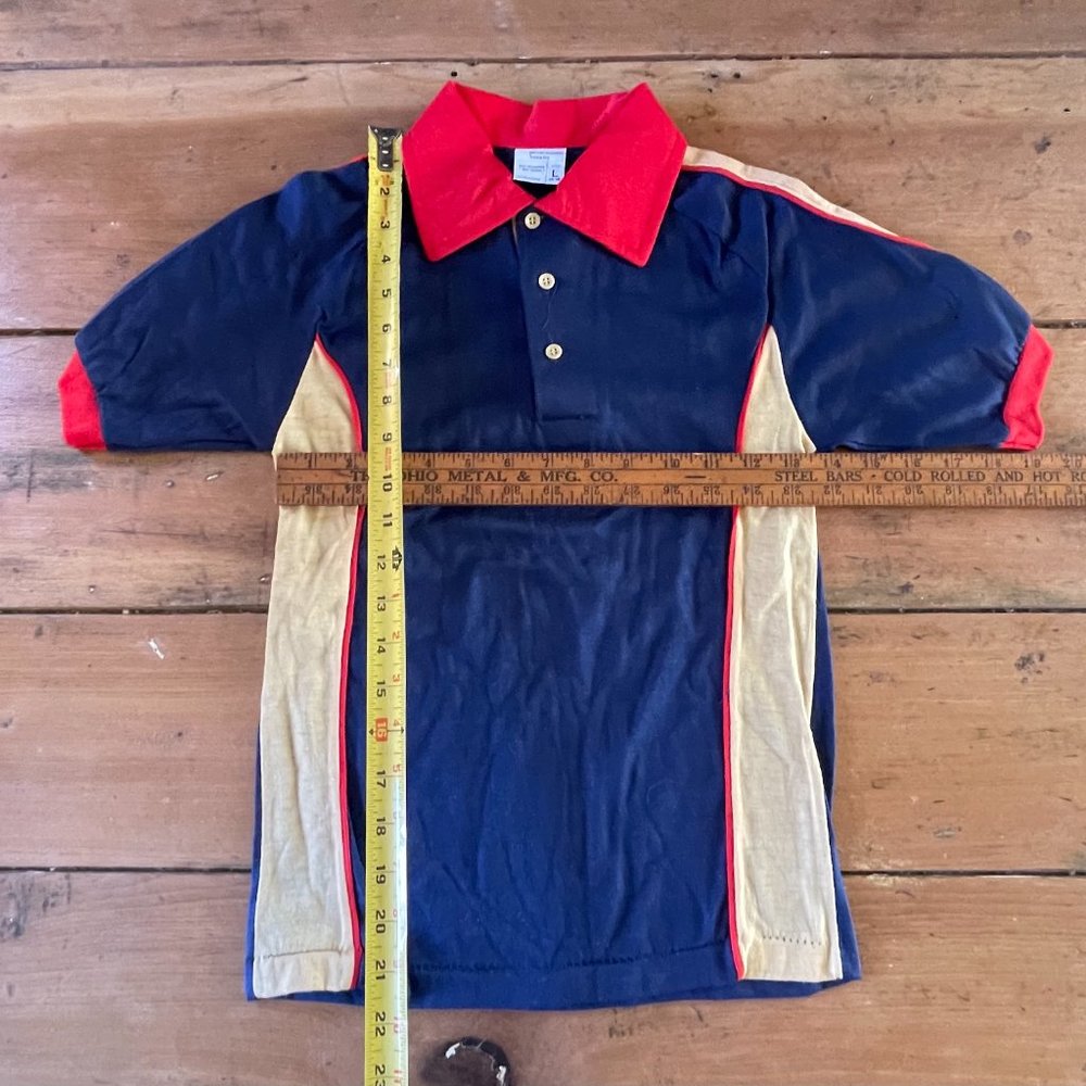 Vintage Single Stitch 1970's Blue JC Penney Polo Size Large (14-16) - Picture 4 of 4